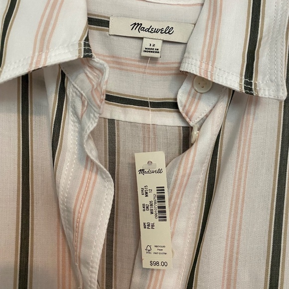 NWT MADEWELL Striped Button-Up Shirt - Picture 8 of 10